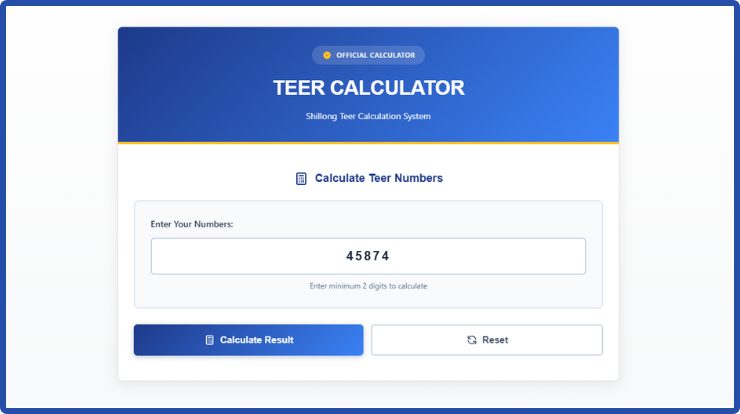 Shillong Teer Calculator