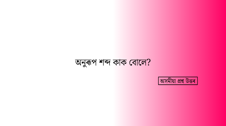 অনুৰূপ শব্দ কাক বোলে?