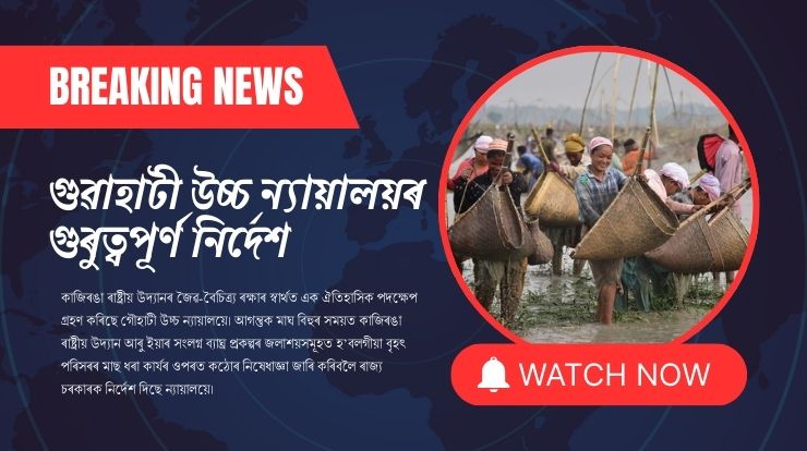 কাজিৰঙাত মাঘ বিহুৰ উৰুকাৰ মাছ ধৰা কাৰ্যত কঠোৰ নিষেধাজ্ঞা: গুৱাহাটী উচ্চ ন্যায়ালয়ৰ নিৰ্দেশ